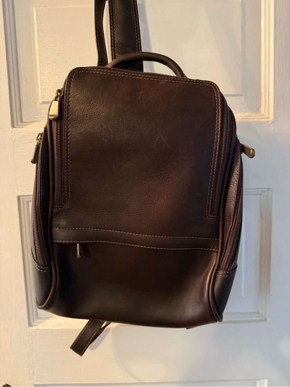 Mens Brown Leather Backpack - Classic Everyday Carry